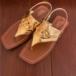 Franco Sarto Metallic Gold Sandals